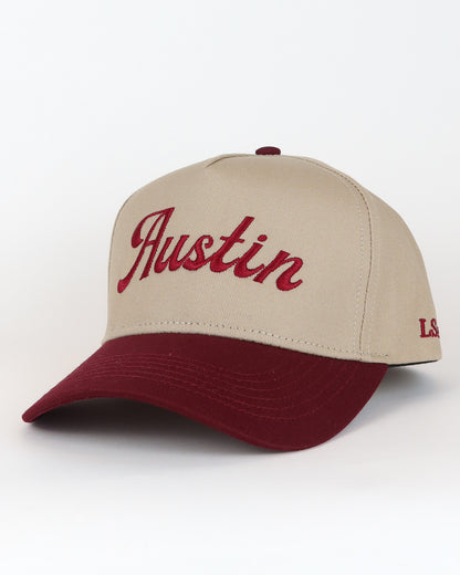 Burgundy / Khaki 'Austin' Trucker Hat