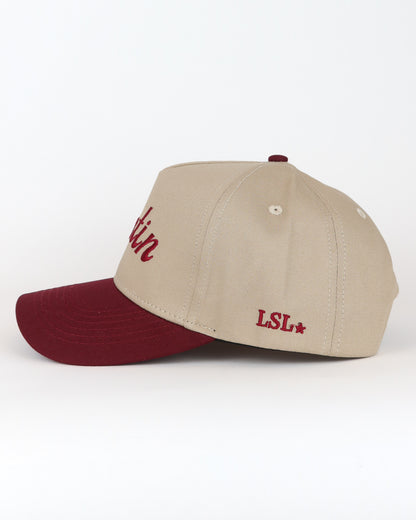 Burgundy / Khaki 'Austin' Trucker Hat