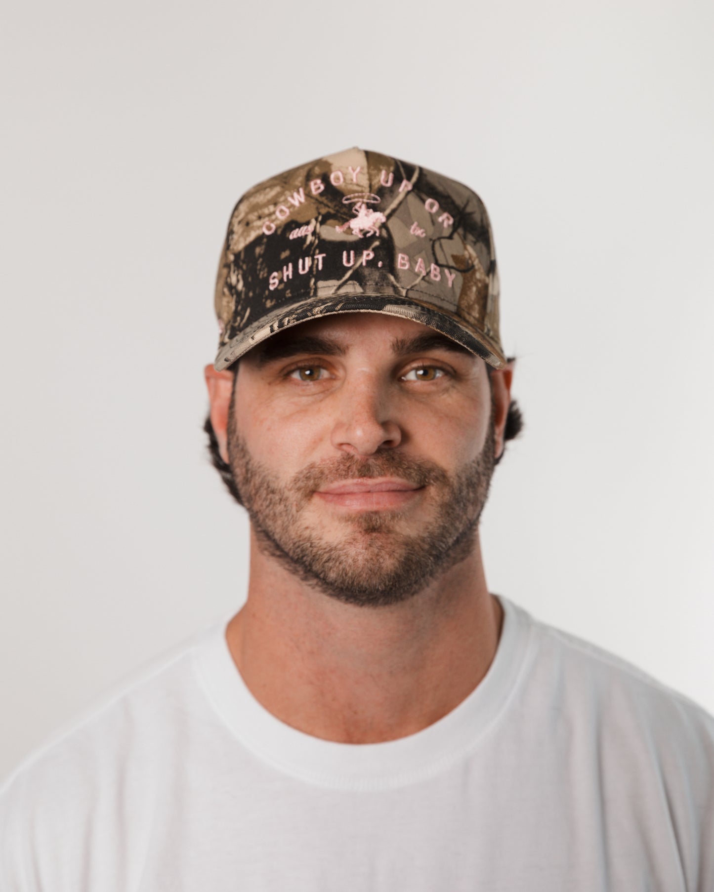 Camo Cowboy Up Canvas Trucker Hat