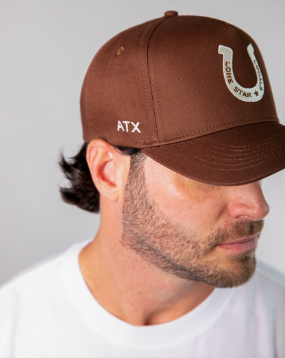 Chocolate Lucky Horseshoe Canvas Trucker Hat