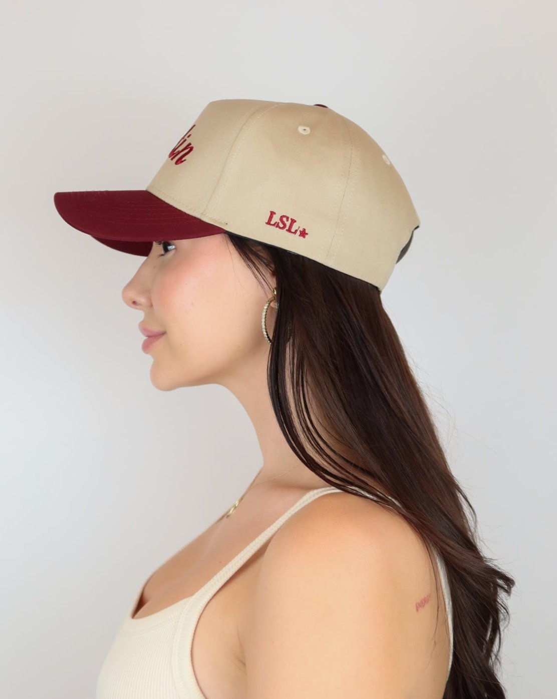 Burgundy / Khaki 'Austin' Trucker Hat