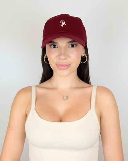 Burgundy Cowboy Dad Hat