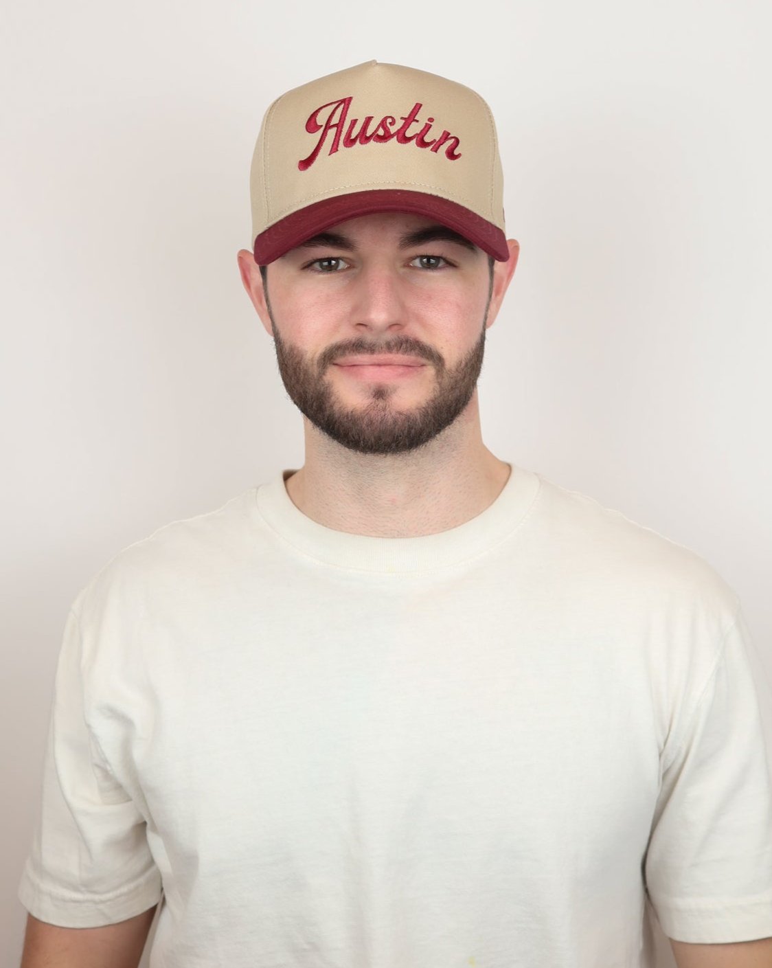 Burgundy / Khaki 'Austin' Trucker Hat